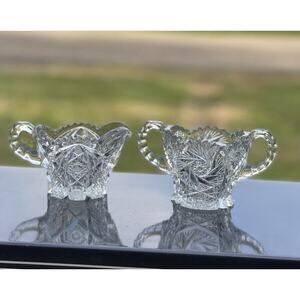 Creamer‎ & Sugar EAPG Imperial Glass Ohio NUCUT Antique